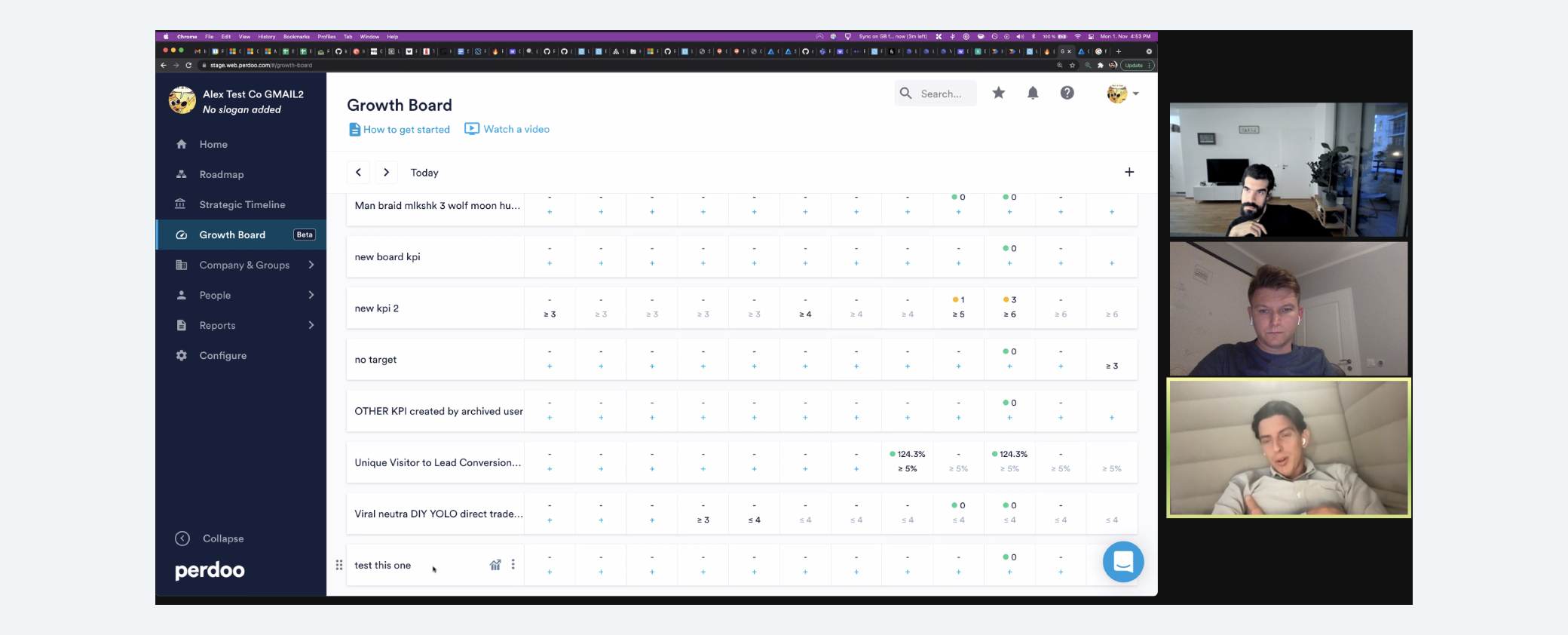Perdoo Growth Board validation call